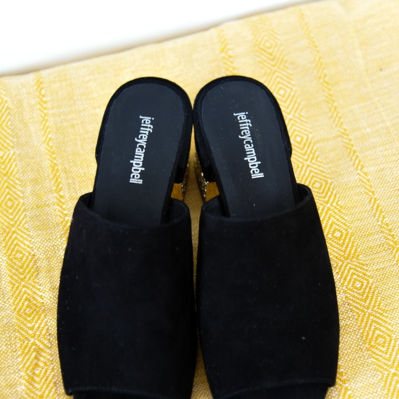SOLD Jeffrey Campbell Black Suede Slide - Picture 2 of 4